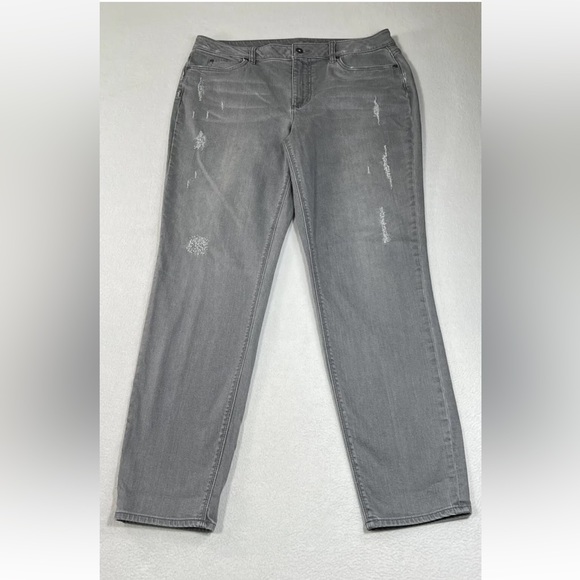 Two By Vince Camuto Jeans Women's 34/14 Gray Charcoal Distressed Denim TAG 32/14 - Picture 3 of 16